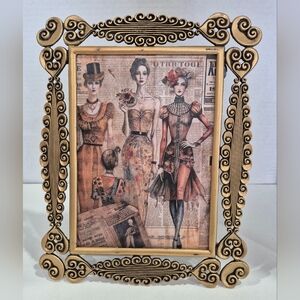 Vintage Gold Framed Fashion Art Print